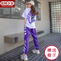 艳如飞春夏季网红运动套装女时尚潮流宽松嘻哈学生初秋装洋气休闲两件套休闲运动套装
