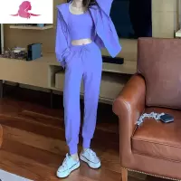 艳如飞韩版学生宽松显瘦时尚秋装运动套装女春大码卫衣休闲三件套跑步服休闲运动套装