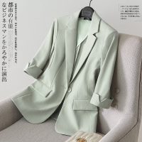 艳如飞中袖西装外套女气质韩版春秋小个子短款高级感时尚休闲七分袖西服套装