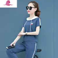 艳如飞棉麻阔腿裤短袖休闲运动套装女2020夏季新款时尚宽松卫衣两件套秋休闲运动套装