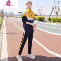 艳如飞少女春秋装初中高中学生休闲运动套装韩版时尚宽松潮流卫衣两件套休闲运动套装