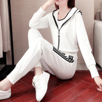 艳如飞休闲运动套装女春秋新款宽松显瘦潮牌洋气时尚卫衣晨跑步服三件套休闲运动套装