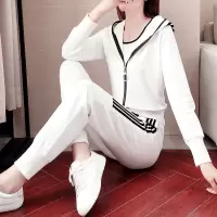 艳如飞休闲运动套装女春秋新款宽松显瘦潮牌洋气时尚卫衣晨跑步服三件套休闲运动套装