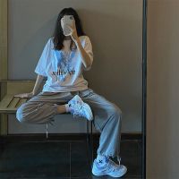 艳如飞t恤束脚灯笼裤子两件套小个子少女穿搭可盐可甜运动风休闲套装女休闲运动套装