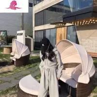 艳如飞网红休闲运动套装女春秋2020韩版宽松短款卫衣阔腿长裤学生两件套休闲运动套装