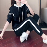 艳如飞初中生运动套装女春秋休闲大童宽松少女卫衣棉高中生体育课衣服休闲运动套装