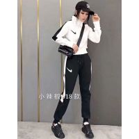 艳如飞欧洲站2020新款春秋时尚修身长袖休闲服运动套装女外套潮牌两件套休闲运动套装