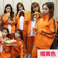 艳如飞运动服套装女宽松韩国春秋时尚男女学生大码休闲运动套装女两件套休闲运动套装