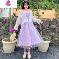 艳如飞学院风碎花网纱吊带连衣裙小个子仙女超仙森系初恋甜美夏两件套装套装