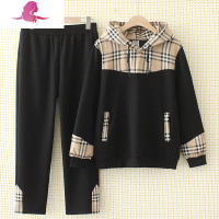 艳如飞妈妈休闲运动套装女宽松显瘦中年连帽卫衣休闲裤减龄加大码两件套休闲运动套装