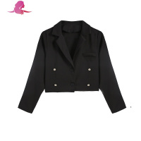 艳如飞春装新款大码胖妹妹西装两件套胖mm黑色显瘦吊带连衣裙套装套装