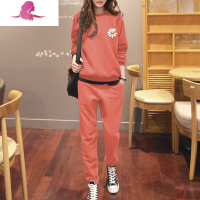艳如飞春装休闲运动套装女卫衣两件套棉韩版潮牌欧洲站网红减龄显瘦女休闲运动套装