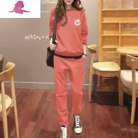 艳如飞春装休闲运动套装女卫衣两件套棉韩版潮牌欧洲站网红减龄显瘦女休闲运动套装