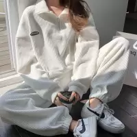 艳如飞运动套装女春秋季大码宽松网红时尚胖mm显瘦跑步休闲两件套潮早春休闲运动套装