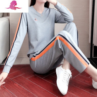 艳如飞运动套装女春秋2020年新款时尚气质减龄洋气韩版休闲卫衣两件套休闲运动套装