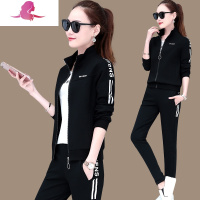 艳如飞运动套装女春秋2020年春季新款时尚潮牌宽松卫衣名牌休闲服三件套休闲运动套装