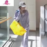 艳如飞韩版少女运动套装女春季宽松学生小个子减龄连帽休闲跑步两件套潮休闲运动套装