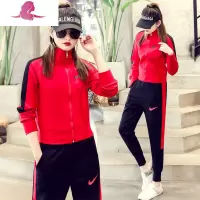 艳如飞欧货休闲运动套装女秋冬新款时尚韩版洋气网红显瘦潮牌两件套春装休闲运动套装