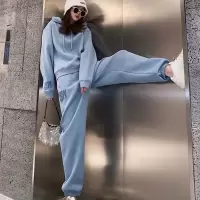 艳如飞春秋季时尚洋气运动套装女韩版学生宽松棉卫衣休闲两件套跑步服休闲运动套装