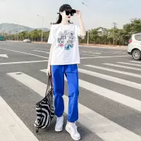 艳如飞运动套装女夏时尚网红炸街气质长裤休闲两件套洋气潮牌高级感女装休闲运动套装