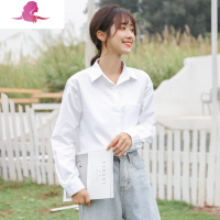 艳如飞2020春秋领带jk白色衬衫女宽松职业棉衬衣外穿百搭休闲长袖上衣衬衫