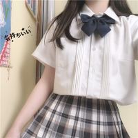 艳如飞[朴樱原创]jk衬衫长袖短袖风琴褶基础款日系学院风百搭白衬衣女衬衫