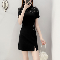 艳如飞胖mm显瘦大码女装性感复古改良旗袍中国风蕾丝减龄气质连衣裙夏季连衣裙