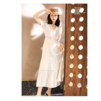 艳如飞红色连衣裙夏季收腰显瘦气质海南三亚超仙长裙短袖海边度假沙滩裙连衣裙