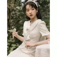 艳如飞复古宫廷风小礼服平时可穿法式轻礼服少女学生仙气连衣裙女鱼尾裙连衣裙