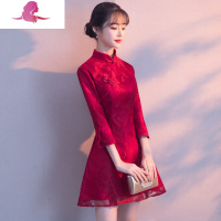 艳如飞敬酒服新娘晚礼服女红色结婚旗袍连衣裙中国风婚礼小个子短款夏季连衣裙