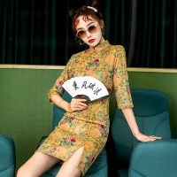 艳如飞女范中国风旗袍年轻款少女秋改良版小个子连衣裙蚀骨短款学生装连衣裙