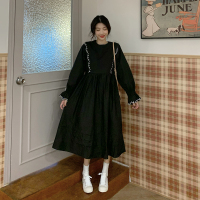 艳如飞长裙脚踝学生小个子春季长袖裙子仙女超仙森系复古法式温柔连衣裙连衣裙