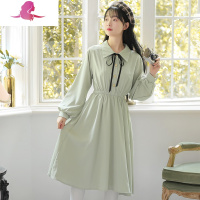 艳如飞初中生连衣裙韩版收腰显瘦气质学生少女学院风小清新森系裙子仙女连衣裙