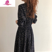 艳如飞法式初恋碎花长裙高腰显瘦2020年初春韩版气质成熟大码复古连衣裙连衣裙
