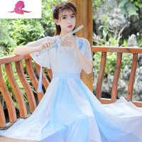 艳如飞初中高中学生改良汉服少女夏装汉元素日常仙女清新连衣裙合唱礼服连衣裙