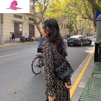 艳如飞森女系晚晚风碎花连衣裙中长款学生小个子仙女裙气质超仙甜美裙子连衣裙