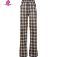 艳如飞柯洛思卡其色格纹直筒显瘦宽松高腰复古格子裤2020女秋冬长裤休闲裤