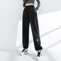 艳如飞运动裤女宽松束脚春秋裤子蓝色直筒显瘦卫裤夏季薄款阔腿裤休闲休闲裤