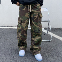 艳如飞西西碗美式街头束脚迷彩工装裤女直筒宽松hiphop百搭阔腿裤长裤潮休闲裤