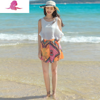 艳如飞短裤女夏季宽松高腰外穿垂感薄款阔腿裤裙裤热裤海边度假沙滩裤子休闲裤