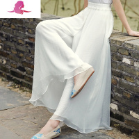 艳如飞文艺宽松休闲裤子女佛笑缘禅修裤打坐阔腿裤瑜伽裤大摆裤裙女长裤