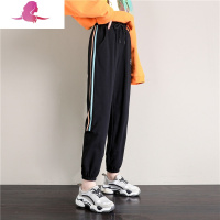 艳如飞棉运动裤女束脚宽松紧春秋初中学生百搭显瘦休闲少女外穿卫裤休闲裤
