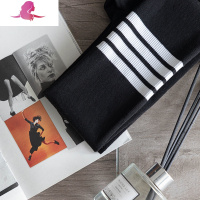 艳如飞打底裤女外穿春秋款精梳棉裤条纹打底袜紧身显瘦燕麦色九分夜光裤休闲裤