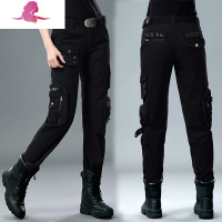 艳如飞户外迷彩裤女宽松显瘦军绿工装裤长裤子工装直筒bf帅气潮春秋季潮休闲裤