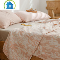 三维工匠三层纱布薄款毯子盖毯沙发毯毛巾被客厅空调毯简约日式复古北欧风