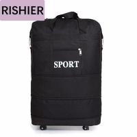 日示儿手拉箱拉杆箱男行李拖箱行李箱男 学生 时尚潮流拉杠箱航空托运包万向轮旅行袋行李包拉杆托运箱搬家折叠D 黑色24寸普