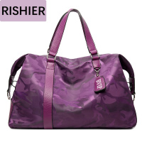 日示儿旅行包女手提旅行袋短途行李袋女大容量旅游包轻便登机包健身包潮(可配拉杆使用) 紫色