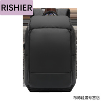 日示儿2021秋款大容量商务电脑双肩背包大学生书包订制旅行背包USB充电 黑色 16寸