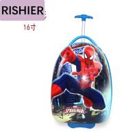 日示儿拉杆箱 行李箱男 学生 时尚潮流小猪佩奇儿童卡通拉杆箱学生书包旅行箱16寸水晶轮拖箱可logoN 蜘蛛侠圆形 16