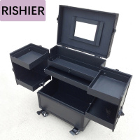 日示儿&直营精选专业多层纹绣美甲工具箱纹眉师拉杆箱大容量化妆师跟妆多功能箱子 图片色